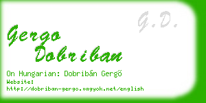 gergo dobriban business card
