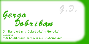 gergo dobriban business card